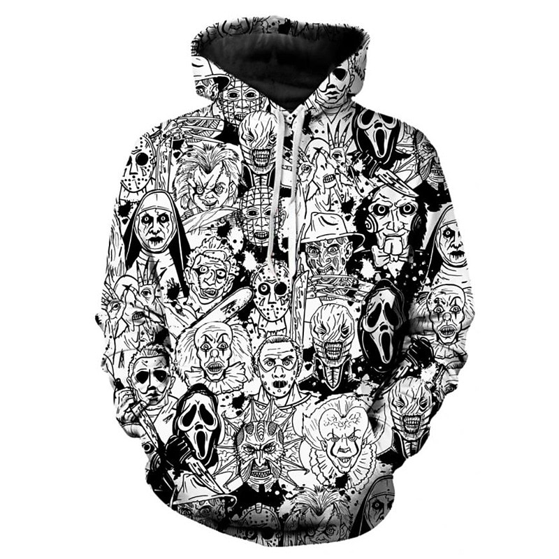 Halloween Scheletro Teschio Fantasma Morte Felpa con cappuccio Cartone animato Manga Manga 3D Tasca frontale Grafica Per Da coppia Per uomo Per donna Per adulto Halloween Carnevale Mascherata Stampa del 2025 a $38.99 –P13