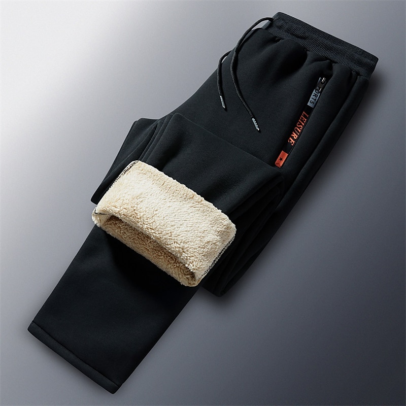 Men's Sherpa Fleece Pants Sweatpants Joggers Winter Pants Drawstring Solid Color Comfort Warm Casual Daily Going out Sports Stylish 1 2 Micro-elastic 2025 - $30.99 –P2