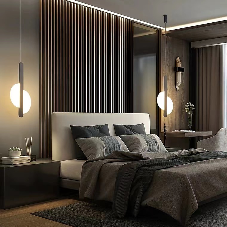 20 cm LED Pendant Light Nordic Black Hanging Light with White Lampshade Dining Room Office Bedroom Simple Geometric Metal Black LED Modern 220-240V 2025 - $120.99 –P3