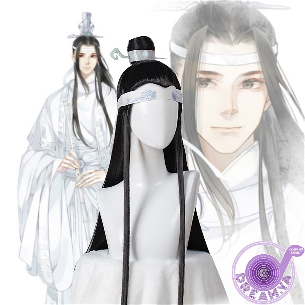 2025年 魔道祖師 コスプレウィッグのみ 魔道修行の達人 藍忘機 魏 無羨 黒 ロング 合成毛 ハロウィンウィッグ コレクション – $32.99 –P2