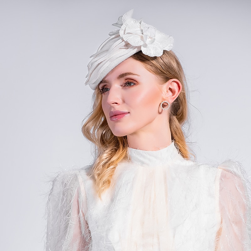 klobouky pokrývky hlavy 100% vlna baret klobouk fedora klobouk podzim svatební párty / večer kentucky derby koktejl královský astcot módní elegantní s hladkou čepicí pokrývka hlavy pokrývka hlavy 2025 - $50.99 –P9
