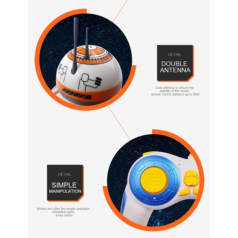 BB-8 мяч RC робот BB8 фигурка BB 8 робот-дроид 2,4g пульт дистанционного управления умный робот BB8 модель детская игрушка в подарок 2025 - $107.99 –P5