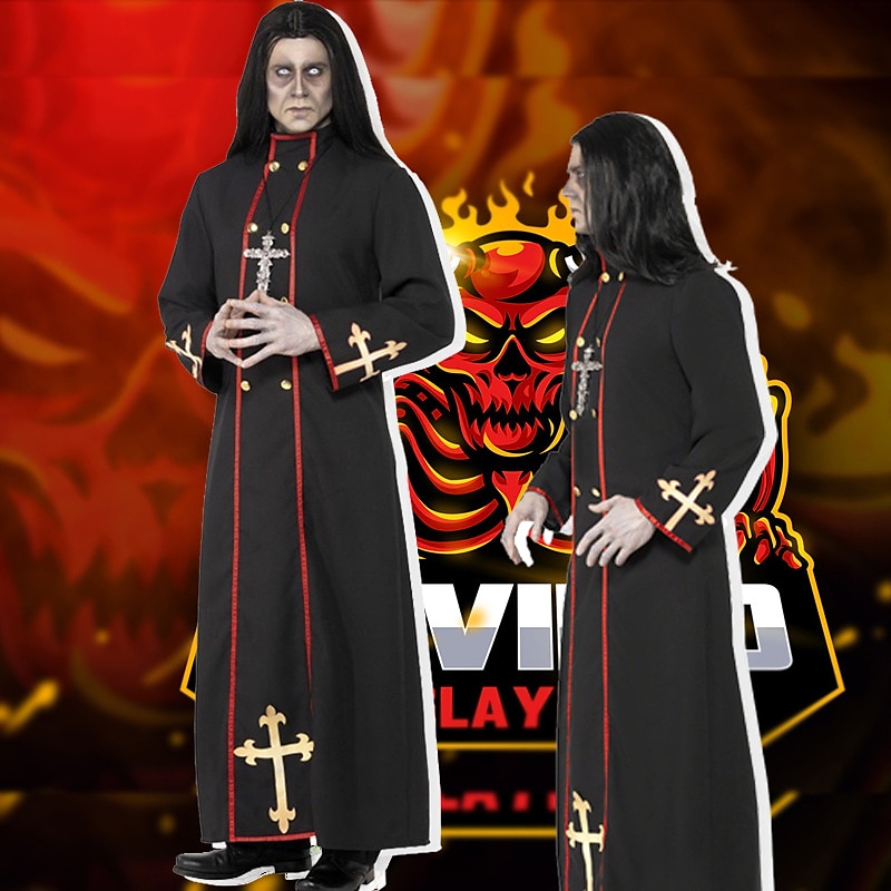 Vampire Pastor Cosplay Costume Masquerade Adults' Men's Cosplay Halloween Carnival Performance Halloween Halloween Carnival Masquerade Easy Halloween Costumes With Wig 2025 - $55.99 –P1