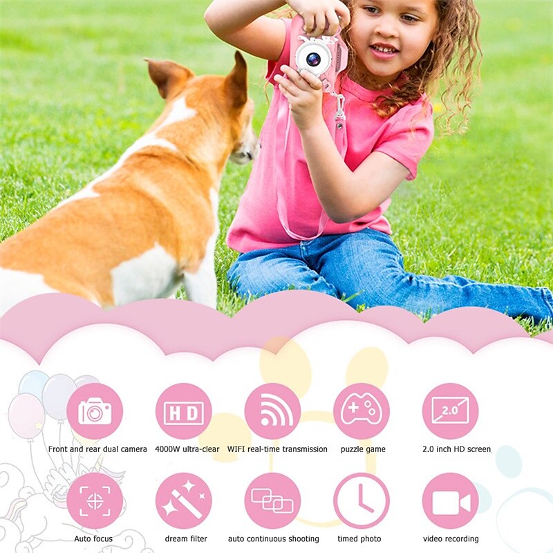 1080P Kids Camera, Unicorn Toddler Camera For Christmas Birthday Festival  Gift, Digital Multi-Functional Child Camera with 2Inch Screen 20MP 32GB  Card