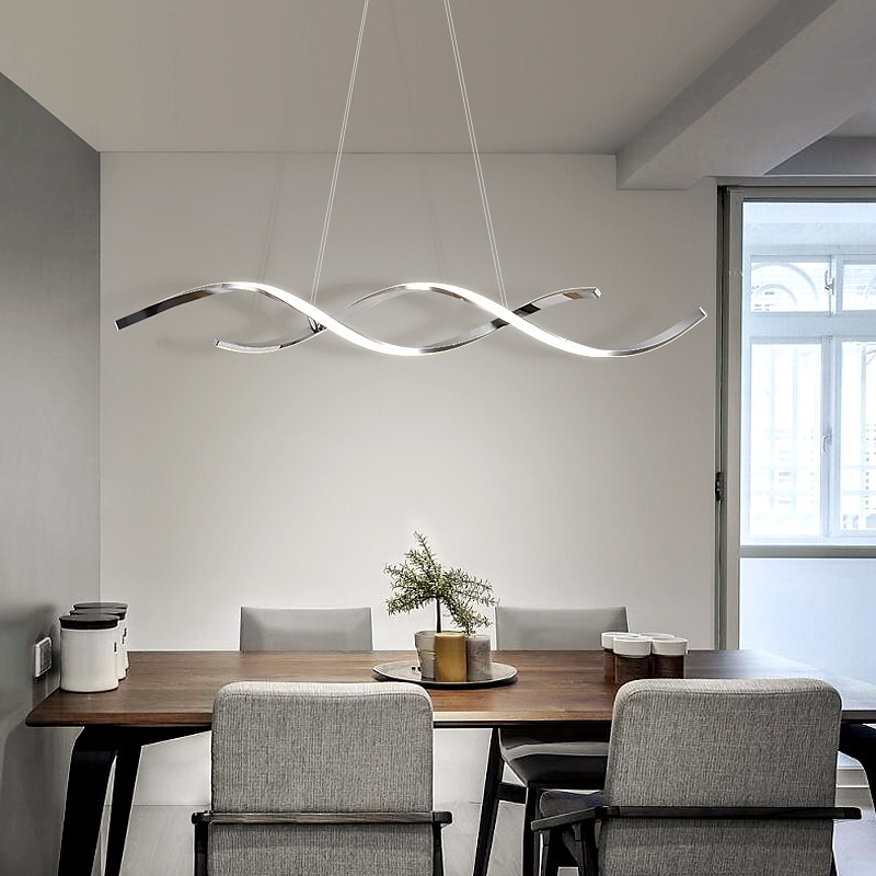 LED Pendant Light Linear 90 cm 3000K Gold/Silver Adjustable Island Lights Dimmable Aluminum Stylish Minimalist Painted Finishes Nordic Style Dining Room Kitchen Lights 110-220V 2025 - $449.99 –P9