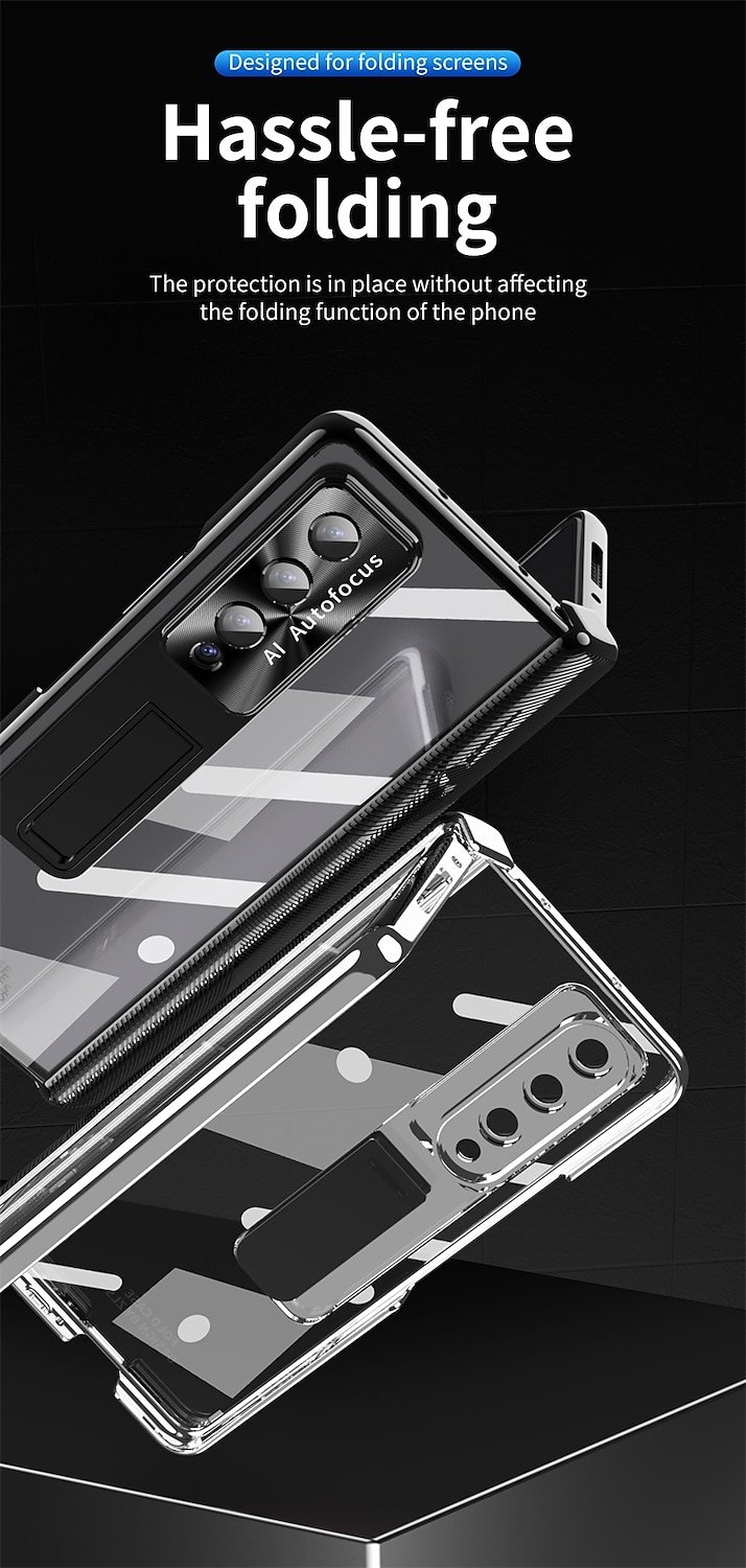 2025年 電話 ケース 用途 サムスンのギャラクシー Z Fold 5 Z Fold 4 Z Fold 3 フルボディーケース とスクリーンプロテクター 全身保護 カメラレンズプロテクター クリア 強化ガラス PC メタル コレクション – $35.99 –P9