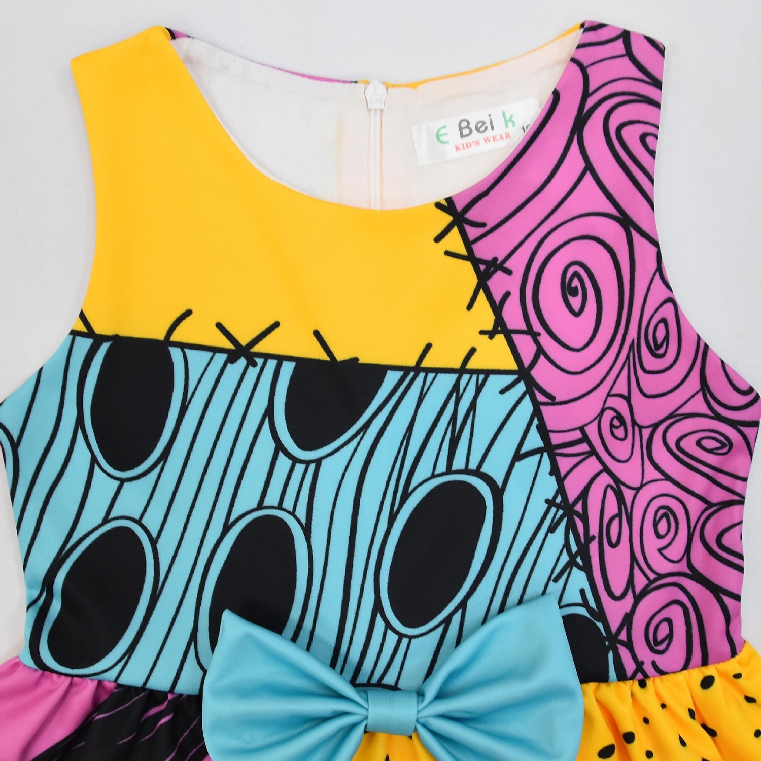 أطفال للفتيات فستان كارتون جماجم بدون كم عطلة الهالووين كوستيوم قطن غير متماثل فستان شكل حرف A الصيف الربيع 2-8 سنوات أسود وردي بلاشيهغ 2025 - $23.99 –P7