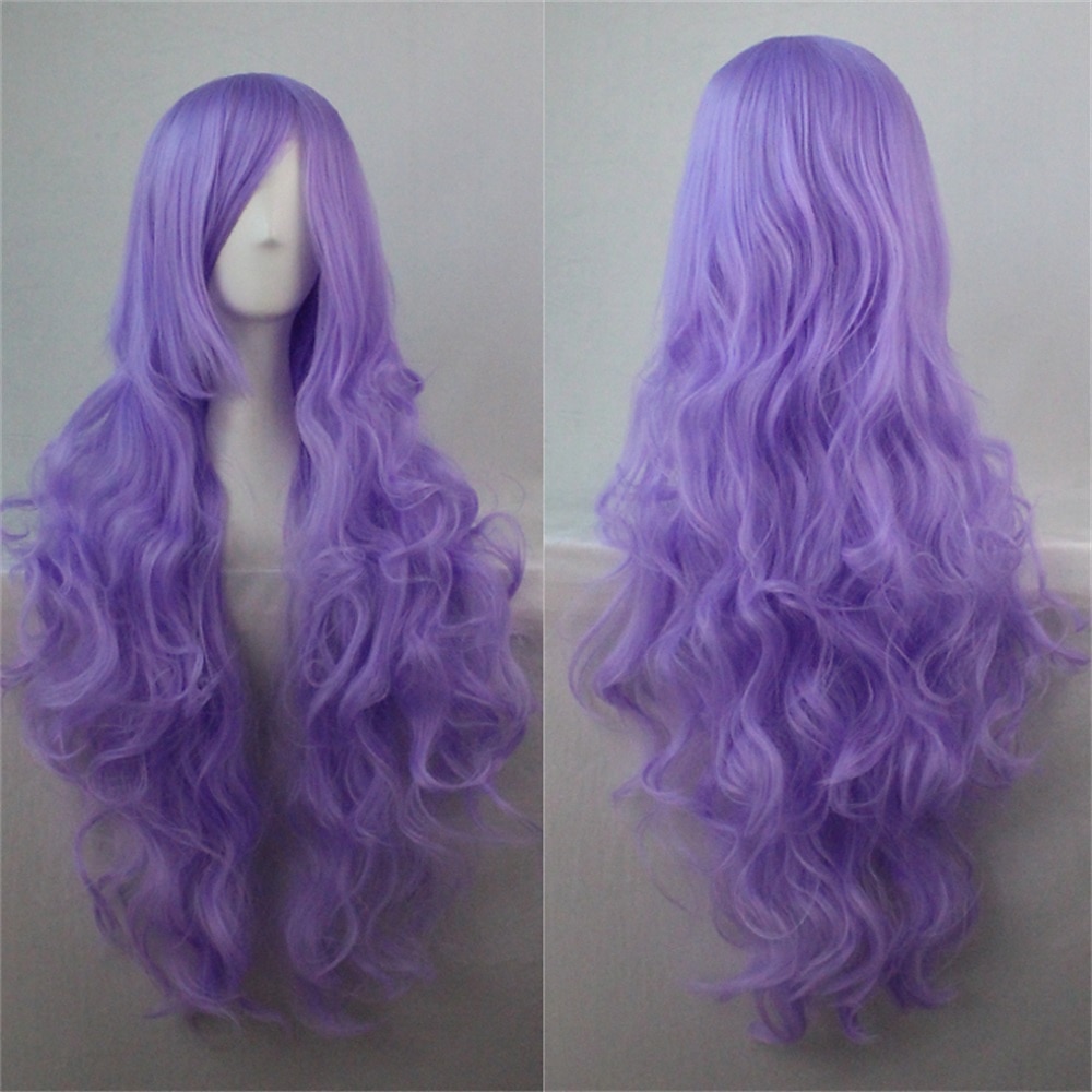 parrucca cos parrucca 80 cm capelli ricci lunghi capelli ricci multicolori in seta ad alta temperatura parrucche anime di halloween del 2025 a $16.99 –P17