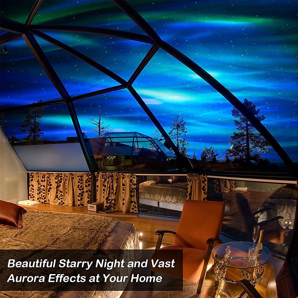 Proiettore di stelle Aurora Galaxy Luce proiezione di stelle con altoparlante musicale Proiettore luce notturna con luna Proiettore aurora boreale per camera da letto/sala giochi/home del 2025 a $79.99 –P3