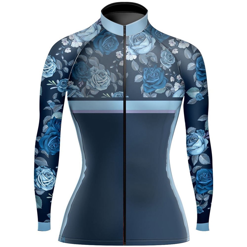 Mujer Maillot de Ciclismo Flores Botánica Manga Larga Bicicleta Maillot Camiseta con 3 bolsillos traseros MTB Bicicleta Montaña Ciclismo Carretera Secado rápido Bandas Reflectantes Bolsillo trasero 2026 - $34.99 –P9