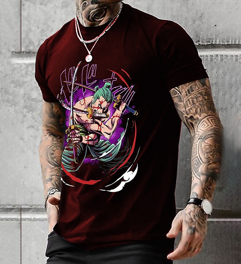 One Piece Roronoa Zoro Japonesa/Curta Anime Desenho Anime 3D Clássico Estilo de rua Para Casal Homens Mulheres Adulto Impressão 3D de 2025 por $17.49 –P5