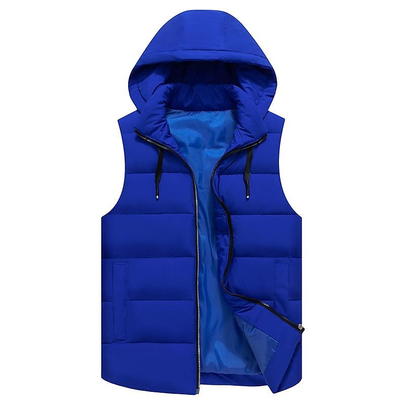 Men's Puffer Vest Thermal Warm Breathable Lightweight Winter Autumn / Fall Solid Color Black White Red Blue Puffer Jacket 2025 - $35.99 –P3