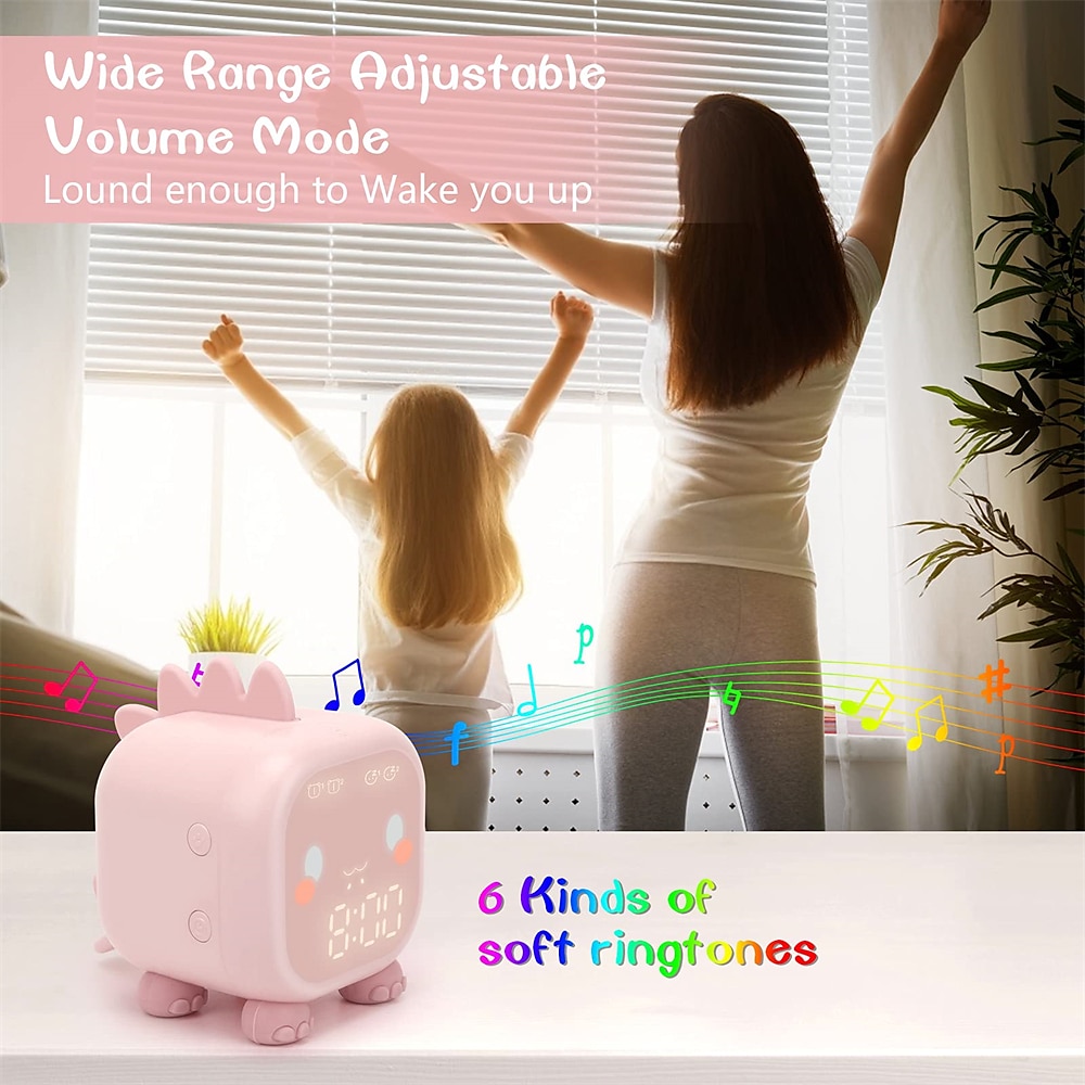 Kinderen Alarmklok Digitale Alarmklok Slaapkamer Schattige Dinosaurus Alarmklok 's Slaap Trainer Wake Up Light  Nachtlamp met USB Alarmklok voor Jongens Meisjes Verjaardag Cadeaus 2026 - $44.99 –P12