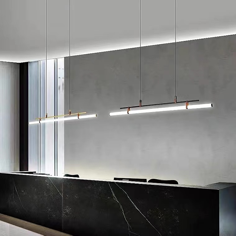 Lampada a sospensione a led da 80 cm linea moderna design catena lampada a sospensione regolabile per cucina sala da pranzo soggiorno nero e oro 110-120v 220-240v del 2025 a $279.99 –P18