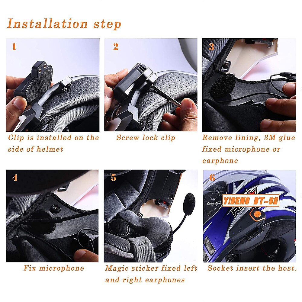 Motorhelm bluetooth headset full duplex intercom speaker fm radio motor communicatie systeem handsfree waterdichte hoofdtelefoon 1000m 2025 - $96.99 –P7