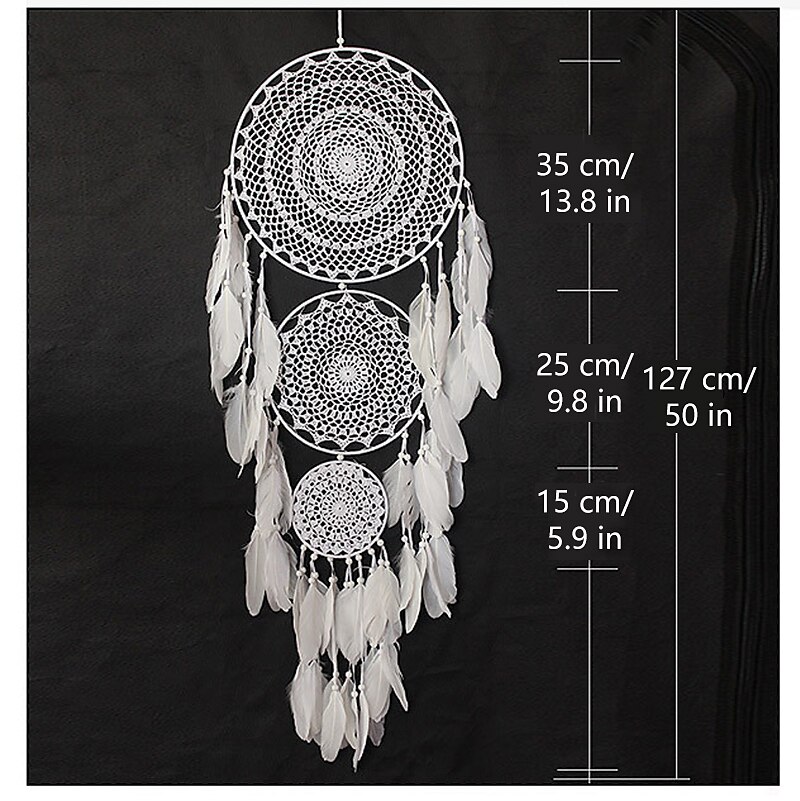 Boho apanhador de sonhos, presente artesanal, decoração de parede, ornamento de arte, artesanato, pena, para crianças, quarto, festival de casamento, presente de aniversário de 2025 por $28.99 –P1