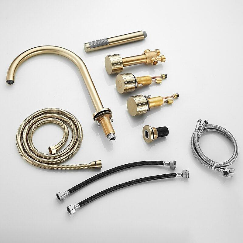 Bathtub Faucet - Contemporary Electroplated Roman Tub Brass Valve Bath Shower Mixer Taps 2025 - $210.59 –P1