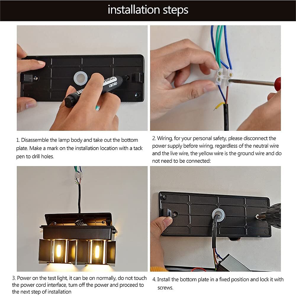 LED Outdoor/Indoor Wall Lamp 2 Heads 12W 4 Heads 20W Adjustable Beam Angle LED Porch Lamp Outdoor Lamp Applicable to House Terrace and Porch AC85-265V 2025 - $54.99 –P2