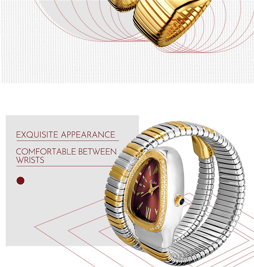 MISSFOX Women's Watches Snake Shape Luxury Wrist Watch Mother's Day Gift for women Steel Unique Gold Quartz Ladies Watch 2026 - $49.99 –P7