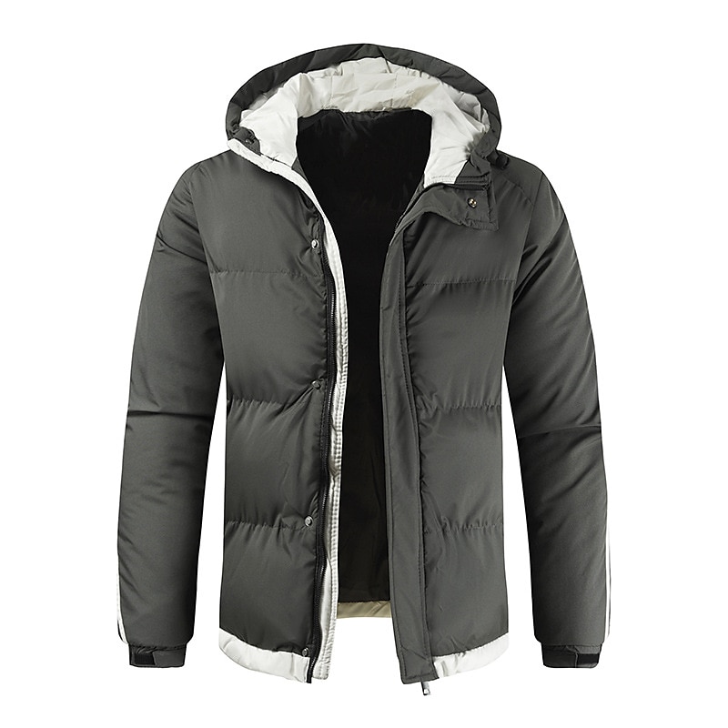Per uomo Parka Tenere al caldo Ufficio Da tutti i giorni Colore puro Capispalla Abbigliamento Informale Casual quotidiano Verde Nero Bianco del 2025 a $12.99 –P2