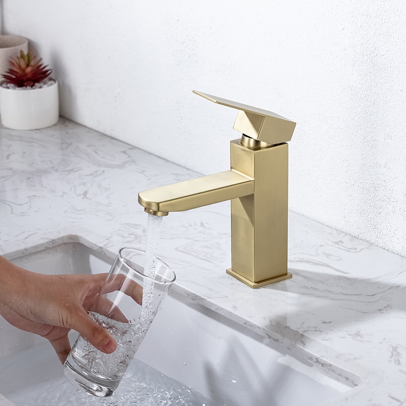 Rubinetto Per Lavello Del Bagno, Rubinetti Per Vasca Da Bagno Monoforo Monocomando Classici In Acciaio Inossidabile Elettrolitico / Verniciati del 2025 a $72.99 –P7