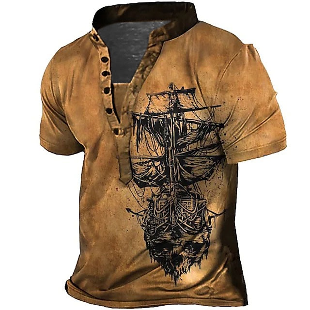  Pirate Skull Men's Polo Shirts Casual Short Sleeve