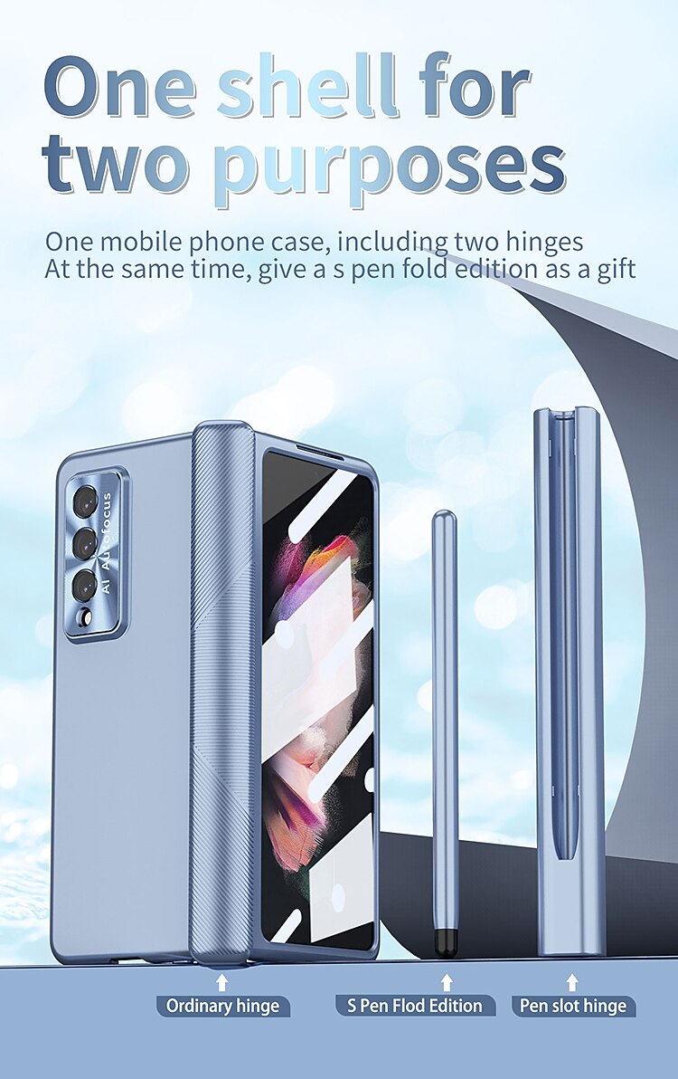 телефон Кейс для Назначение SSamsung Galaxy Z-образный сгиб 7 Z Fold 5 Z Fold 4 Z Fold 3 Чехол Флип Держатель для карандашей Покрытие Однотонный ПК 2025 - $31.99 –P7