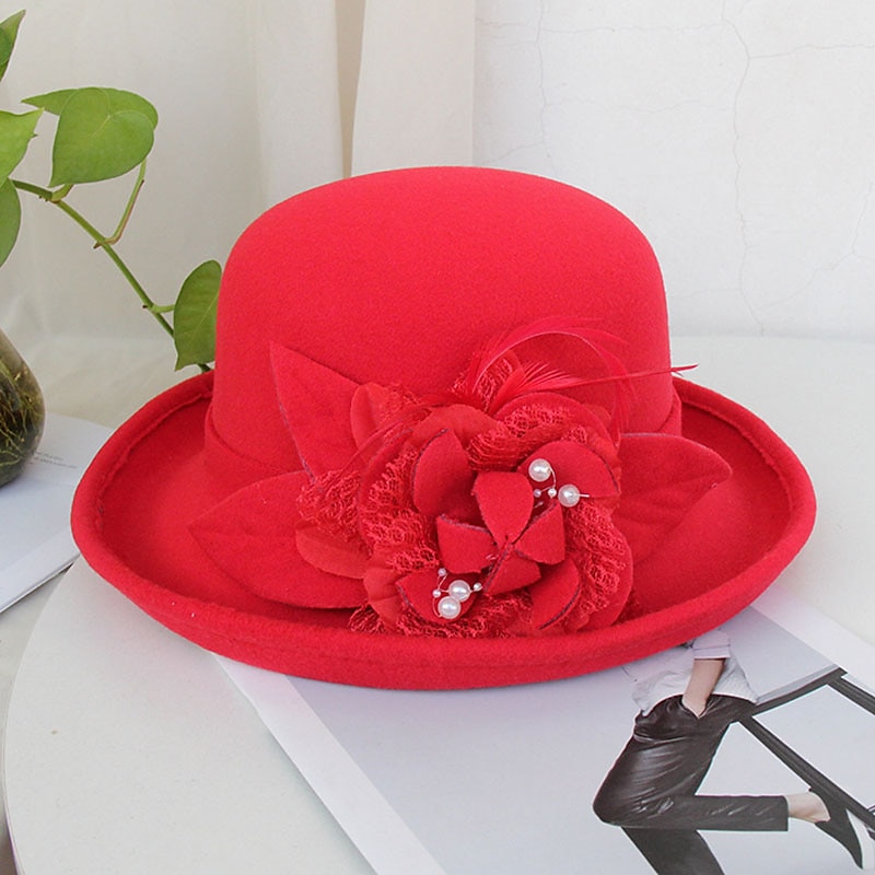 kalapok mesterséges toll poli / pamut keverék bowler / cloche sapka vödör sapka Fedora sapka kentucky derby koktél királyi astcot őszi esküvő elegáns toll rátétekkel fejdísz 2025 - $17.99 –P11