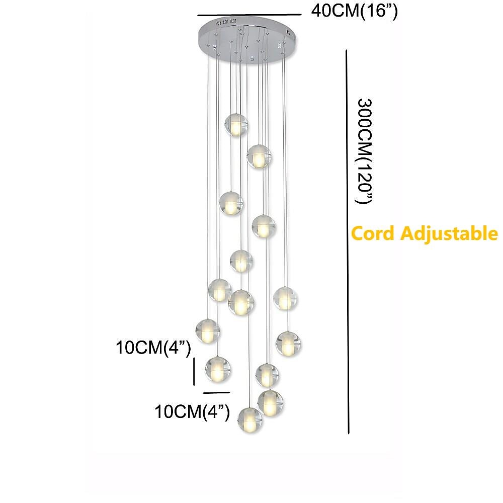 40 cm ljuskrona metall klot taklampa led galvaniserad konstnärlig modern 90-240v 2025 - $499.99 –P6