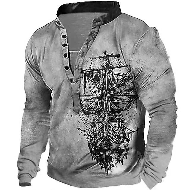 Herre Unisex Nautisk Grafiske trykk Båt Genser Hettegenser med knapp Langermet Genser Opprett krage Gatemote Designer Fritid 3D-utskrift Daglig Sport Ferie Glidelås Trykt mønster Vår & Vinter 2025 - $33.99 –P2