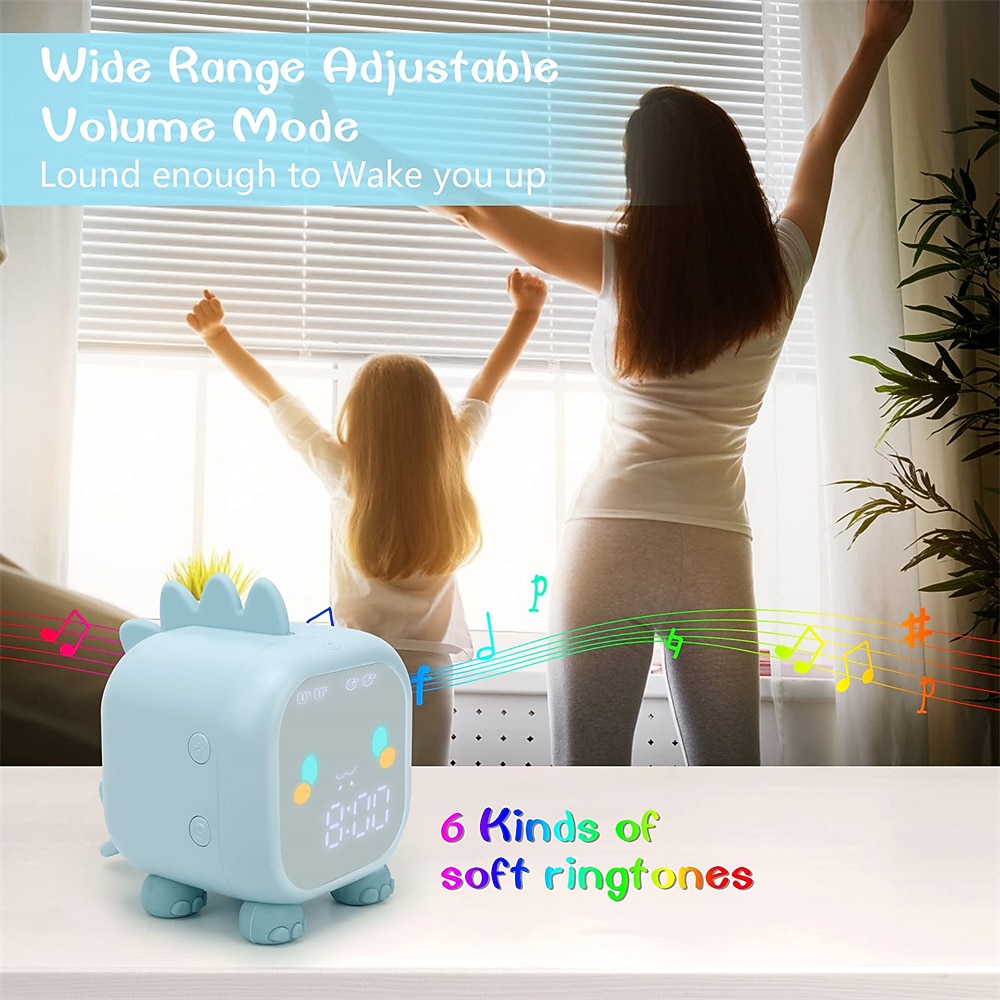 Kinderen Alarmklok Digitale Alarmklok Slaapkamer Schattige Dinosaurus Alarmklok 's Slaap Trainer Wake Up Light  Nachtlamp met USB Alarmklok voor Jongens Meisjes Verjaardag Cadeaus 2026 - $44.99 –P4