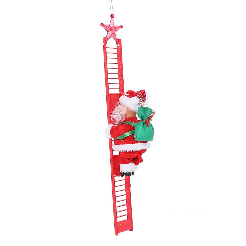 musica elettrica natalizia babbo natale scala da arrampicata, calze della Befana per bambini, divertenti ornamenti per bambole con corda da arrampicata, regali e decorazioni natalizie unici del 2025 a $25.99 –P12