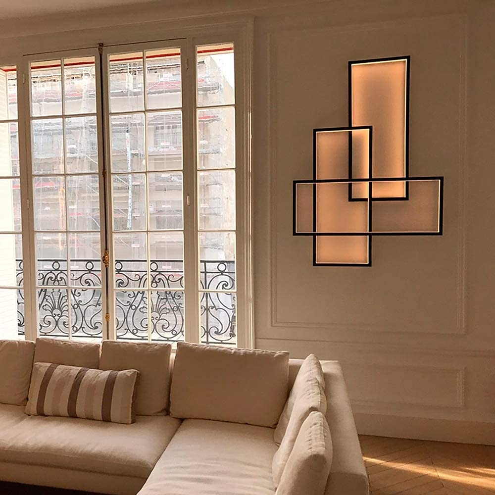 lampa sufitowa led kwadratowy kształt 113cm liniowa konstrukcja lampy do montażu podtynkowego aluminium nowoczesne współczesne malowane wykończenia oświetlenie do salonu 85-265v można przyciemniać tylko za pomocą pilota 2026 - $182.99 –P1