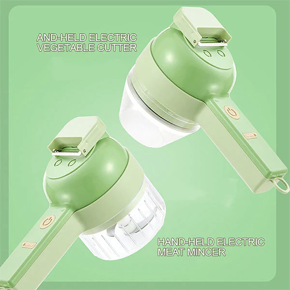 4 in 1 Handheld Electric Vegetable Slicer Set Vegetable Slicer Mini Garlic Masher Electric Meat Grinder 2025 - $28.99 –P5