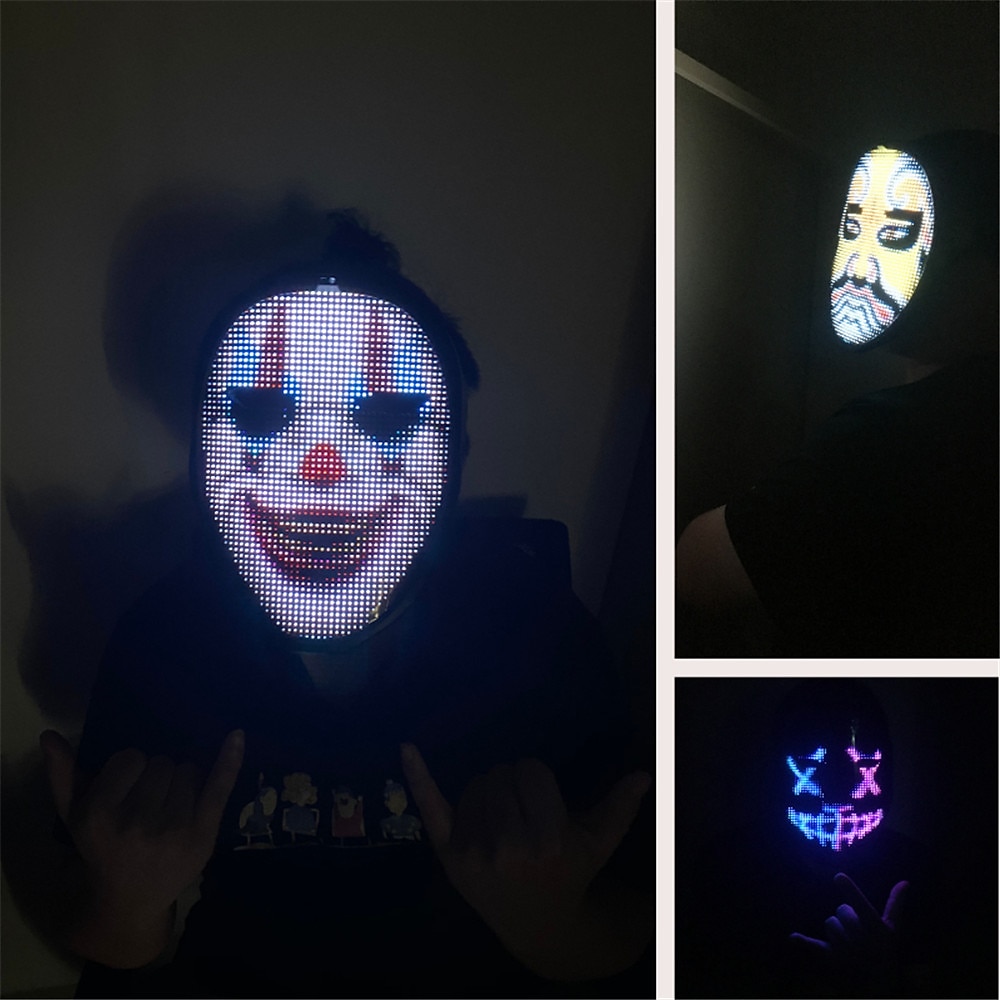2025年 led mask hd with wifi bluetooth プログラマブル ハロウィン パーティー コスプレ 光るマスク マスカレード 最新  コレクション – $89.99 –P15