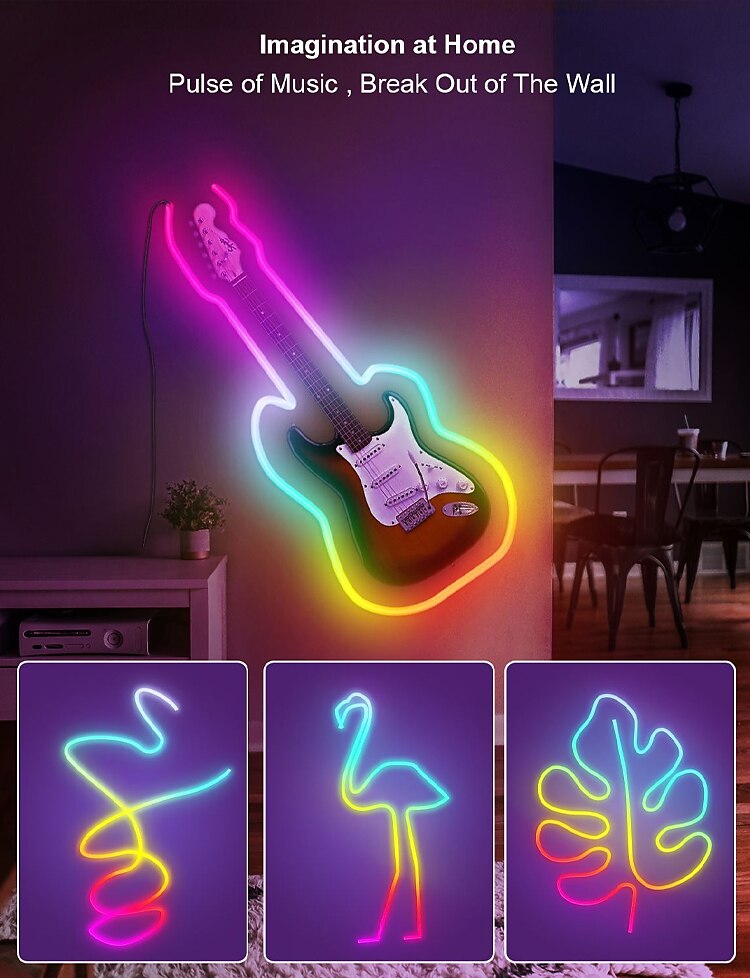 3M/5M RGBIC Strip Lights Neon Light with WIFI Neon Rope Light DIY Light Bar APP Control Music Sync TV Backlight Game Living Room Bedroom Decoration 2025 - $32.99 –P8