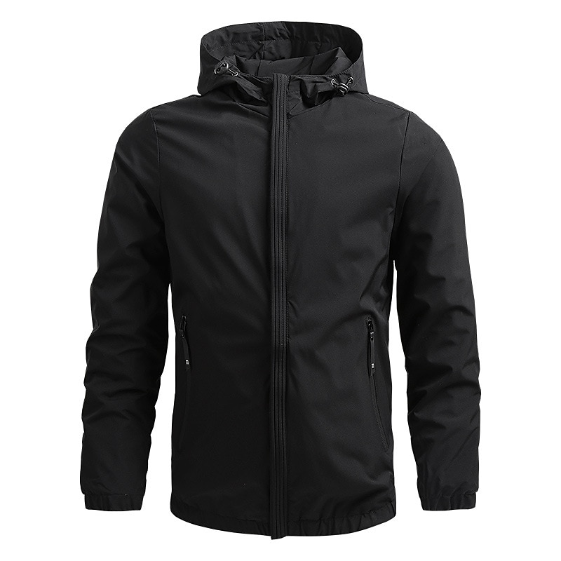 Herren Soft Shell Jacke übergangsjacke Ausgehen Windjacke Tasche Ganzjahres Einfarbig Freizeit Mit Kapuze Schwarz Dunkelblau Grau Jacken 2026 - $38.99 –P2