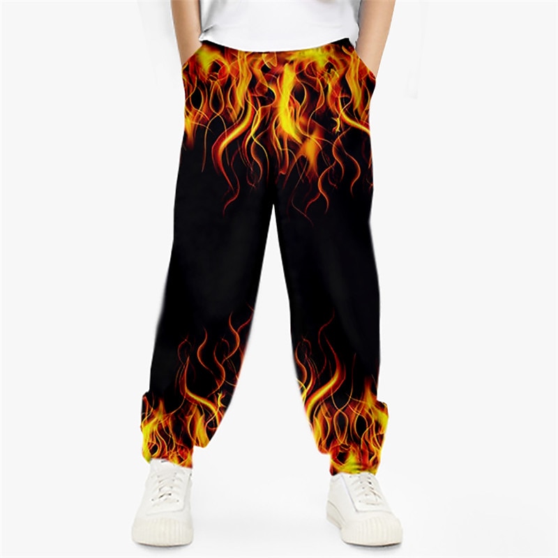 Pojkar 3D Grafisk Byxor Höst Vinter Aktiv Streetwear 3D-tryck Barn 3-12 år Utomhus Sport Ledigt Normal 2025 - $15.99 –P1