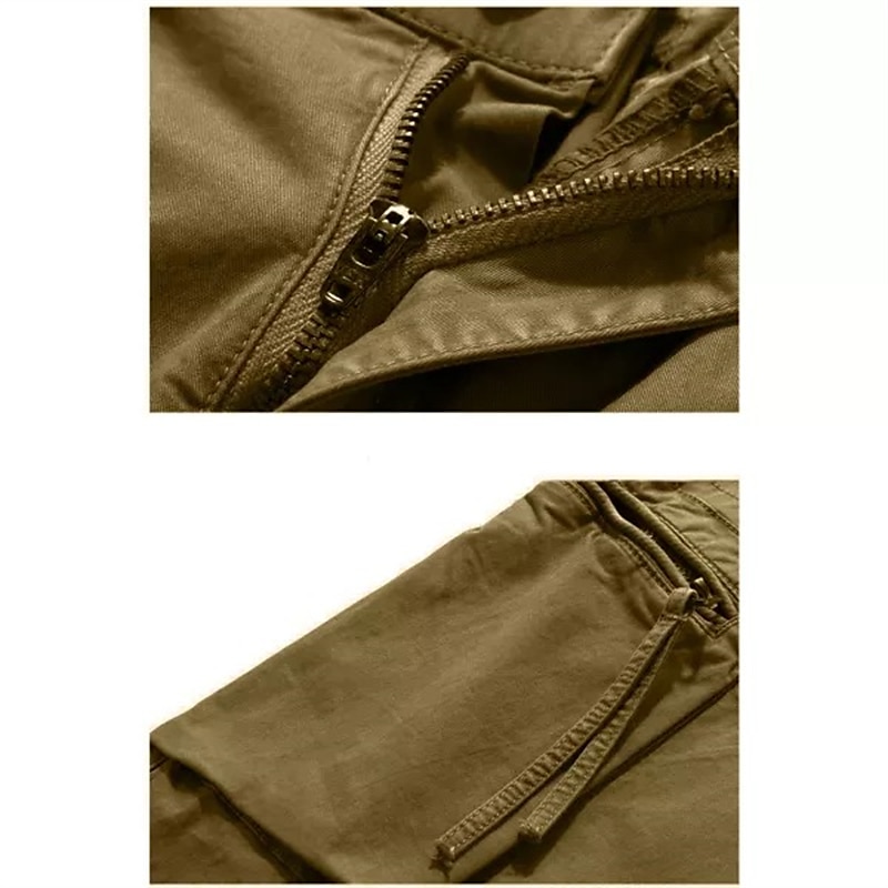 Herr Militärbyxor Cargo byxor Långbyxor Arbetsbyxor Snörning Elastisk midja Flera fickor Slät Komfort Andningsfunktion Ledigt Dagligen Streetwear 100 % bomull Sport Mode Svart Grön Microelastisk 2025 - $37.99 –P7