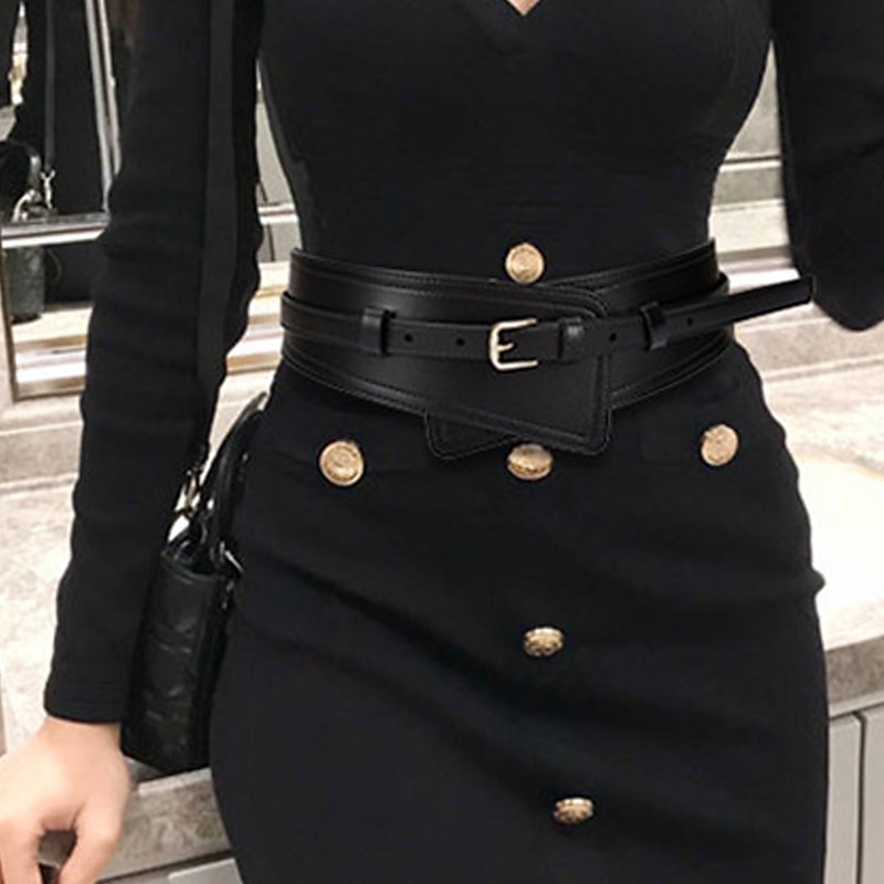 Mulheres Cinto Couro Ecológico Branco Preto Camelo Cáqui Laranja Largo Ao ar livre Rua Dia a Dia Feriado Cor imaculada / Primavera / Verão / Outono / Inverno / Caqui de 2025 por $37.99 –P11