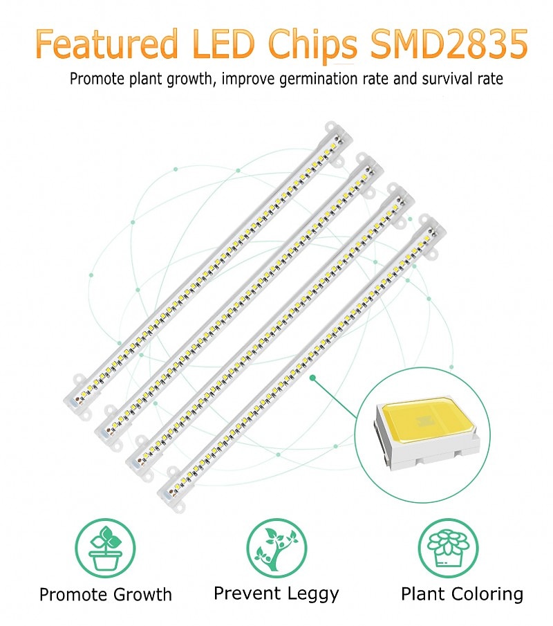 светодиодный светильник для выращивания, полный спектр, 50 см, красная/синяя лампа для растений, фитолампа dc5v, 72 светодиода/144 светодиода/216 светодиодов/288 светодиодов, поворотный гибкий свет 2025 - $24.99 –P7