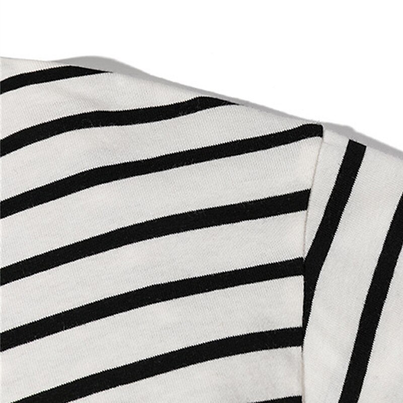 Men's T Shirt Long Sleeve Shirt Long Sleeve Crew Neck Spring Fall Striped Lightweight Casual Comfortable Vacation Casual Weekend Black White Top Tee for Men 2025 - $13.99 –P13