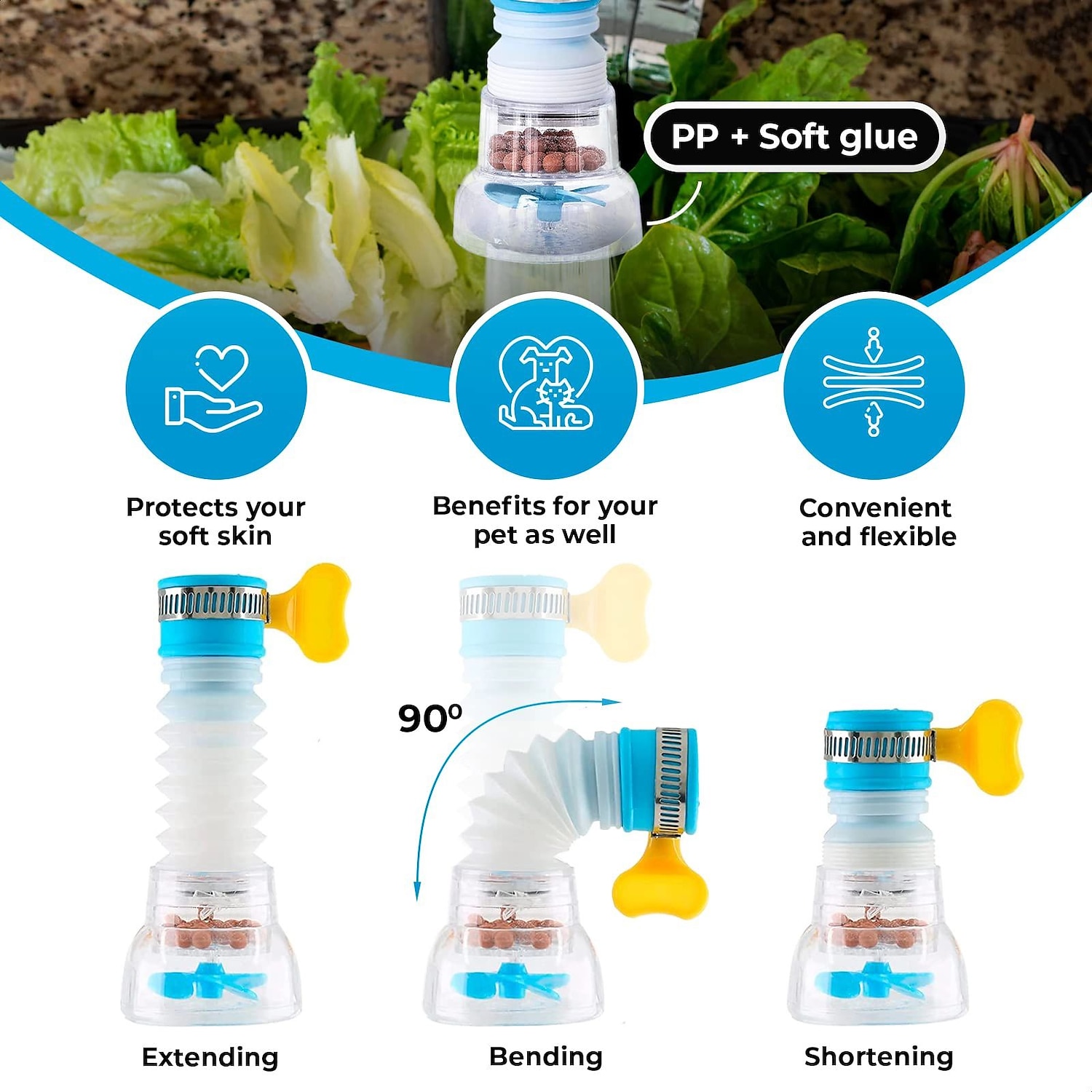 360 Rotatable Bent Water Saving Tap Aerator Diffuser Faucet Nozzle Filter Water Filter Swivel Head Kitchen Faucet Bubbler 2025 - $4.99 –P2