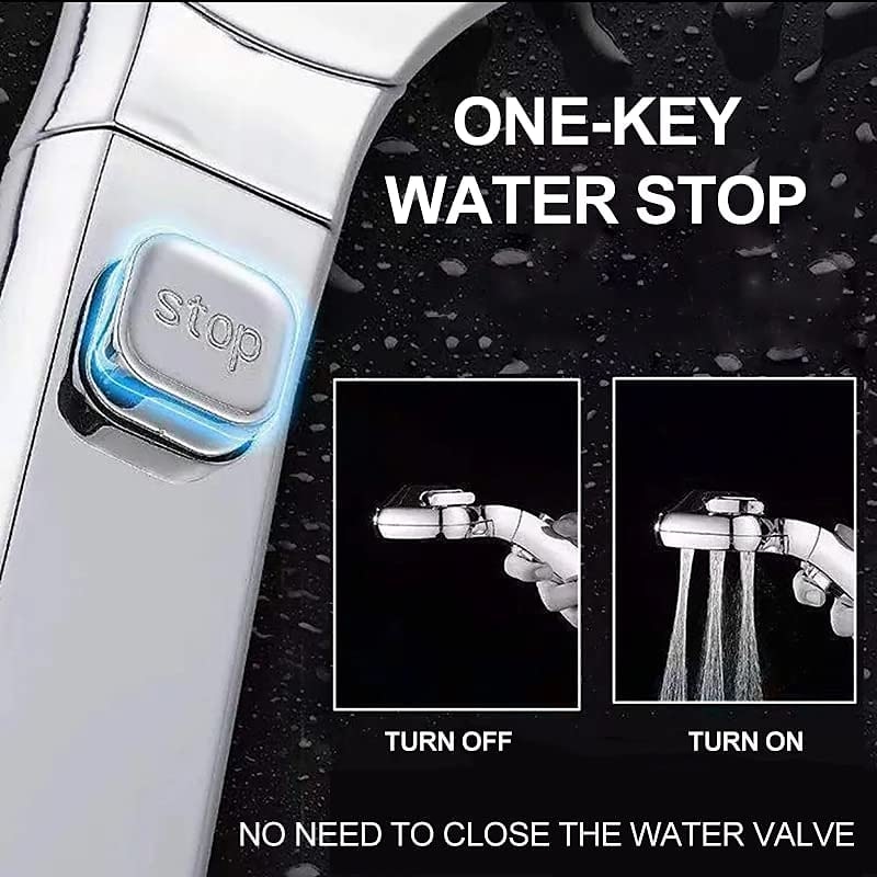 soffione doccia 4 modalità regolabile ad alta pressione risparmio idrico one-key stop water soffione doccia pressurizzato portatile accessori per il bagno (con tubo dell'acqua da 1,5 m e supporto) del 2025 a $11.49 –P3