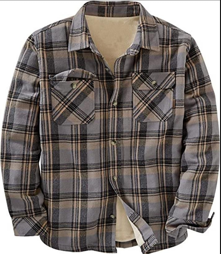 Per uomo Plaid Camicia di flanella Sopracamicia Manica Lunga Camicia Collo ripiegato Streetwear Quotidiano Stampa Giallo Chiaro Vinaccia Rosso+Grigio+Nero Nero + grigio scuro + blu navy Blu Bottonato del 2025 a $9.59 –P16