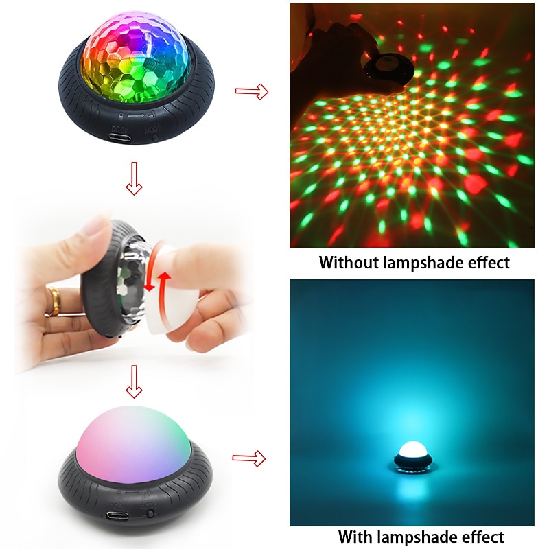 led disco bal podiumverlichting ufo 9 kleuren dmx kristal magische bal podium lichteffecten dj party kerst geluid geactiveerde lichten 2026 - $20.99 –P3