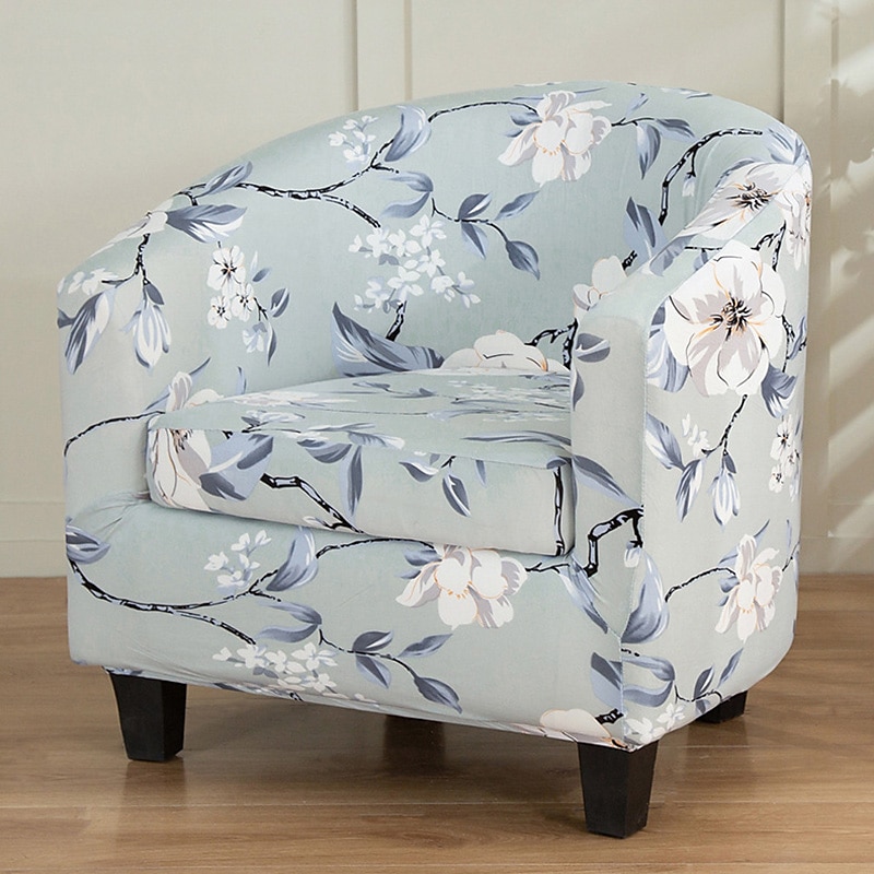 Floral Printed Club Chair Barrel Chair Slipcover Stretch Armchair Covers 1-Piece Club Tub Chair Covers Sofa Cover Couch Furniture Protector Cover Spandex Couch Covers for Living Room 2025 - $39.99 –P4