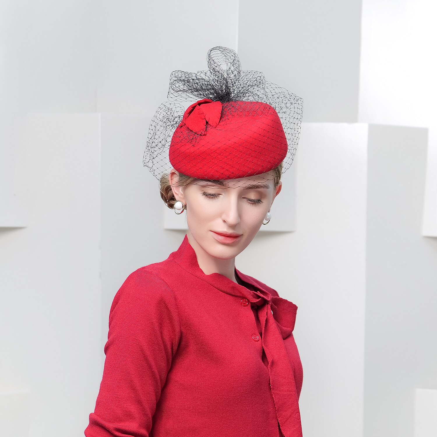 100% Μαλλί Καπέλο Ντέρμπι / Καπέλα με Φιόγκος 1 τεμ Causal / Καθημερινά Ρούχα Ακουστικό 2025 - $36.99 –P2