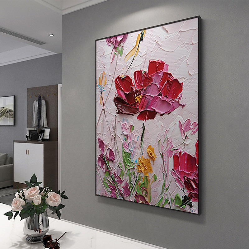 Handgefertigtes Ölgemälde auf Leinwand, Wandkunst, Dekoration, moderne Blumen für Wohnkultur, gerollt, rahmenlos, ungedehnt 2025 - $85.99 –P4