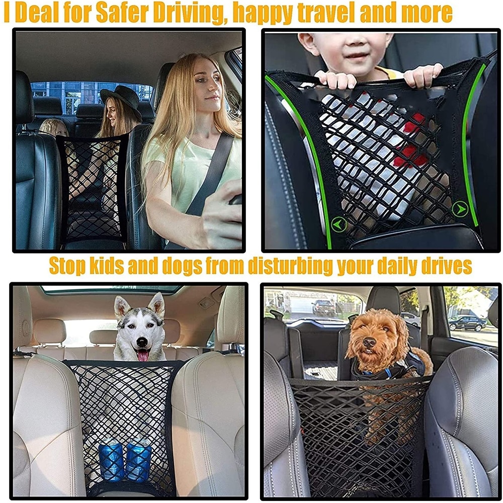 Dog Car Net Barrier Pet Barrier with Auto Safety Mesh Organizer Stretchable Storage Bag Universal for Cars SUVs -Easy Install Car Divider for Driving Safely with Pets 2026 - $16.99 –P7